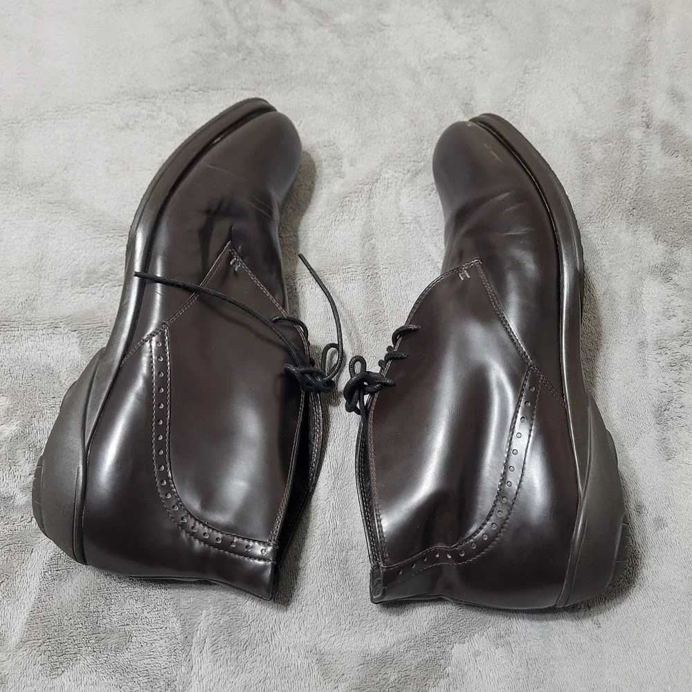 Certo Dress Shoes Mens EU 46 12.5 Brown Leather Derby Lace Up Ankle Chukka Boots
